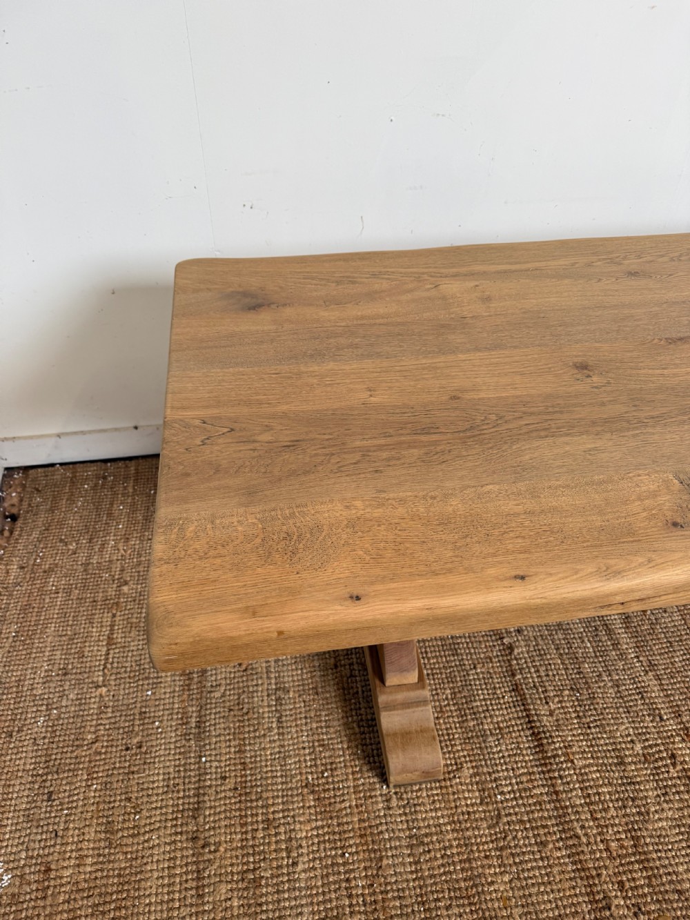 Large scrubbed oak refectory table 250cms  View X