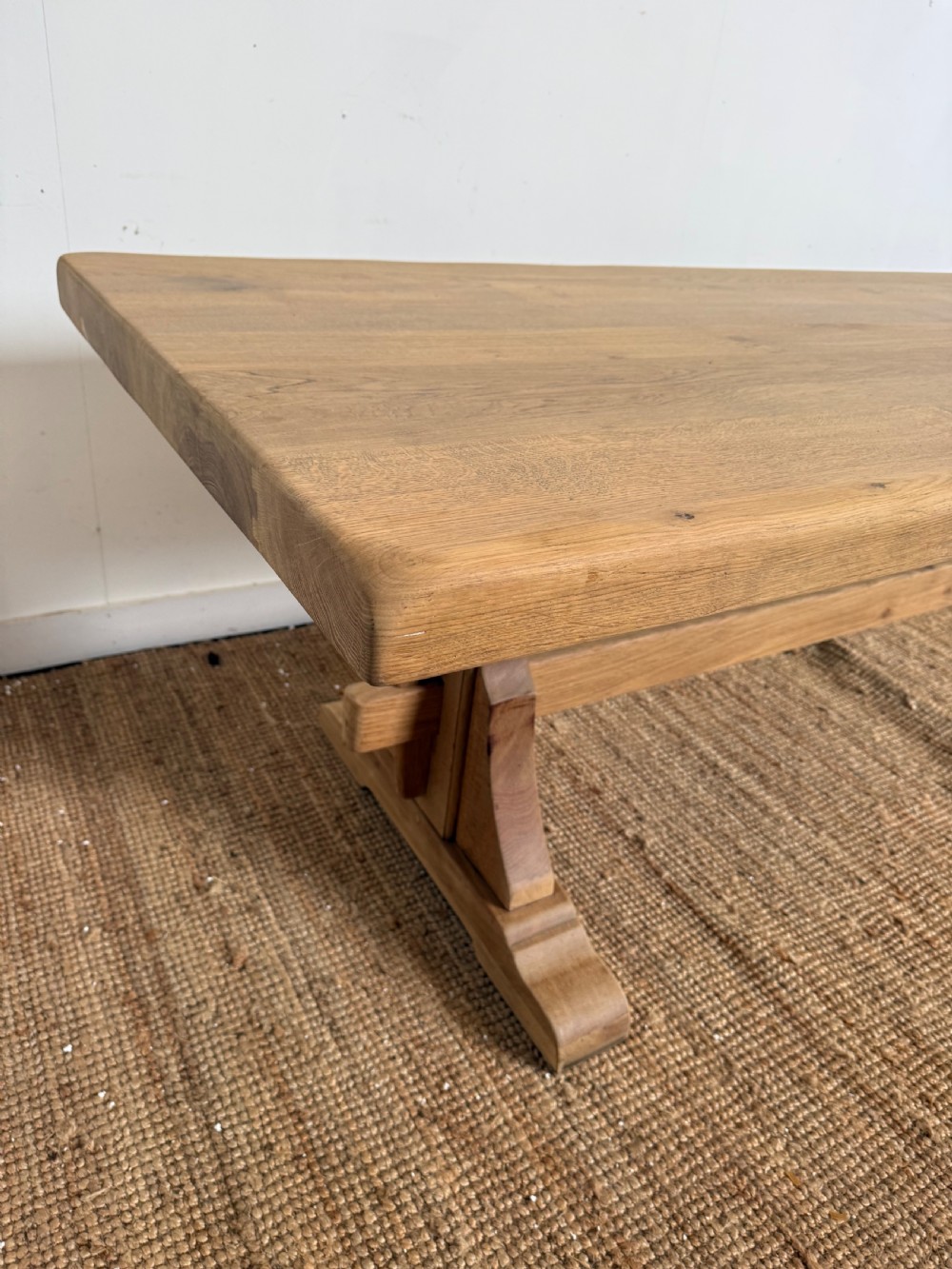 Large scrubbed oak refectory table 250cms  View XI