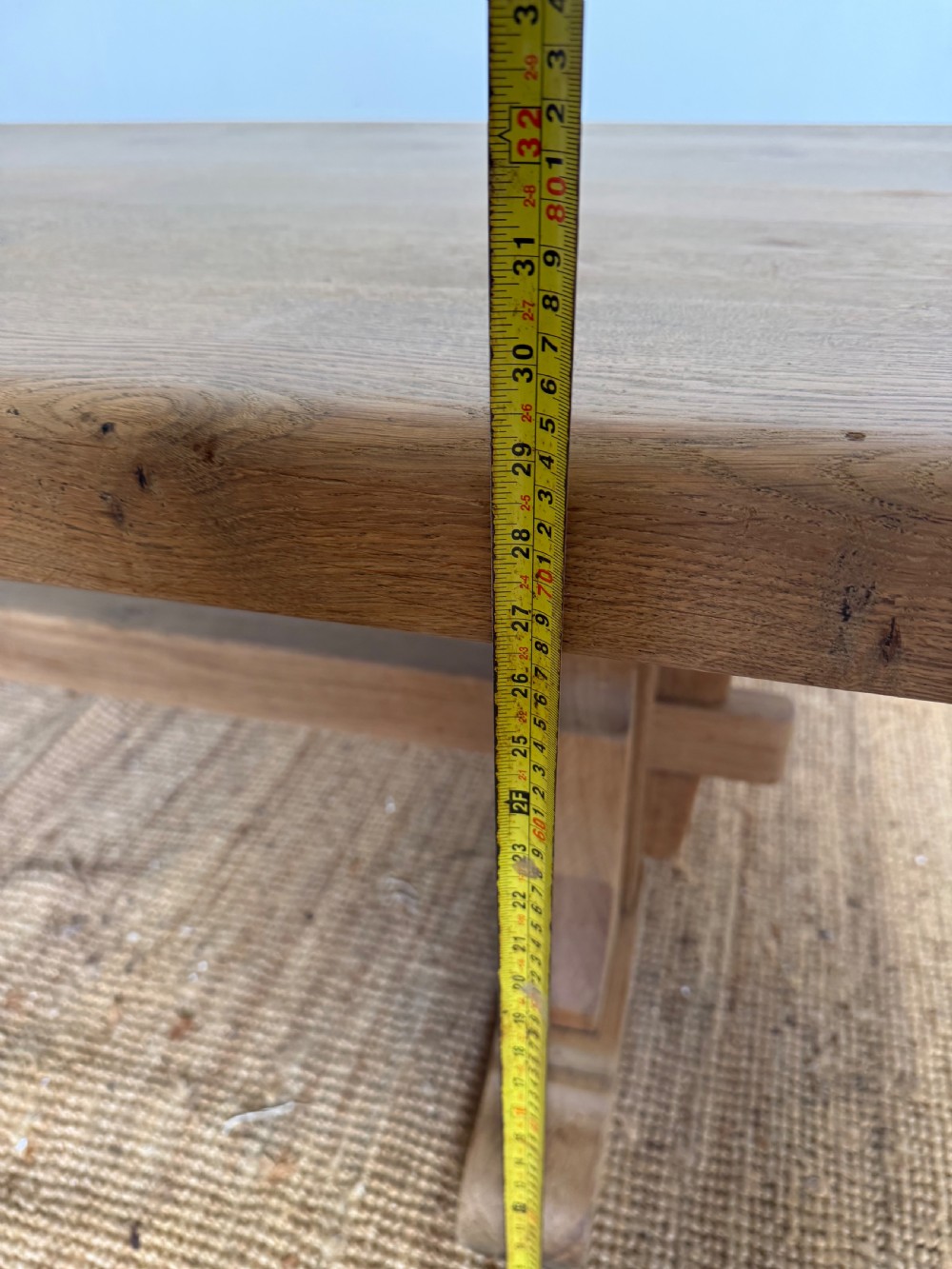 Large scrubbed oak refectory table 250cms  View XVI