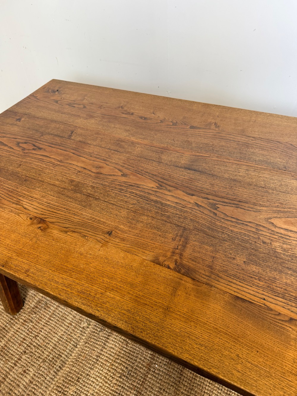 Oak farmhouse table 2m with 6 matching chairs View VI