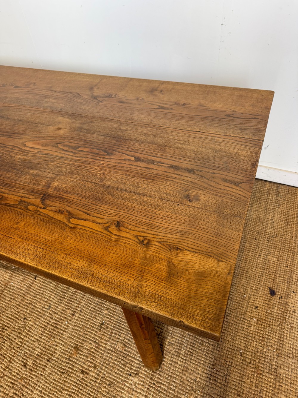 Oak farmhouse table 2m with 6 matching chairs View VIII