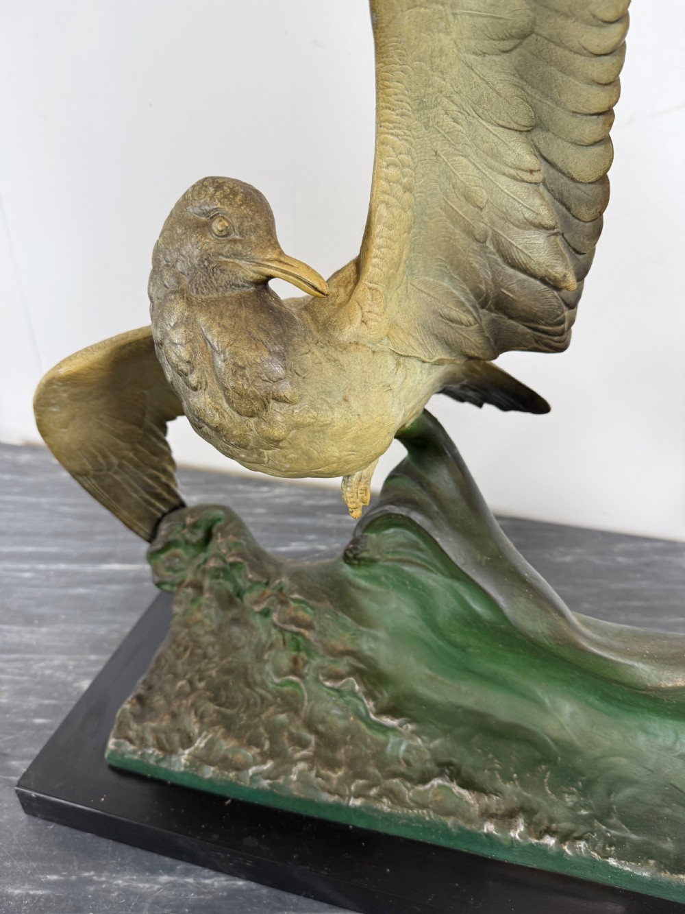 Large art deco spleter group of 2 seagulls  View VI