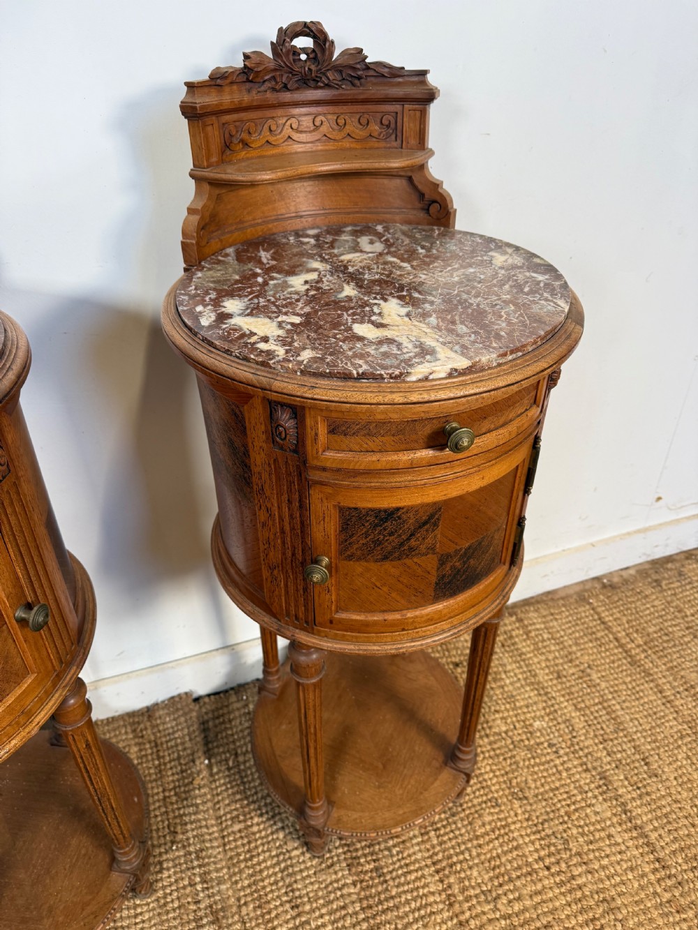 Pair of walnut bedside cabinets  View II