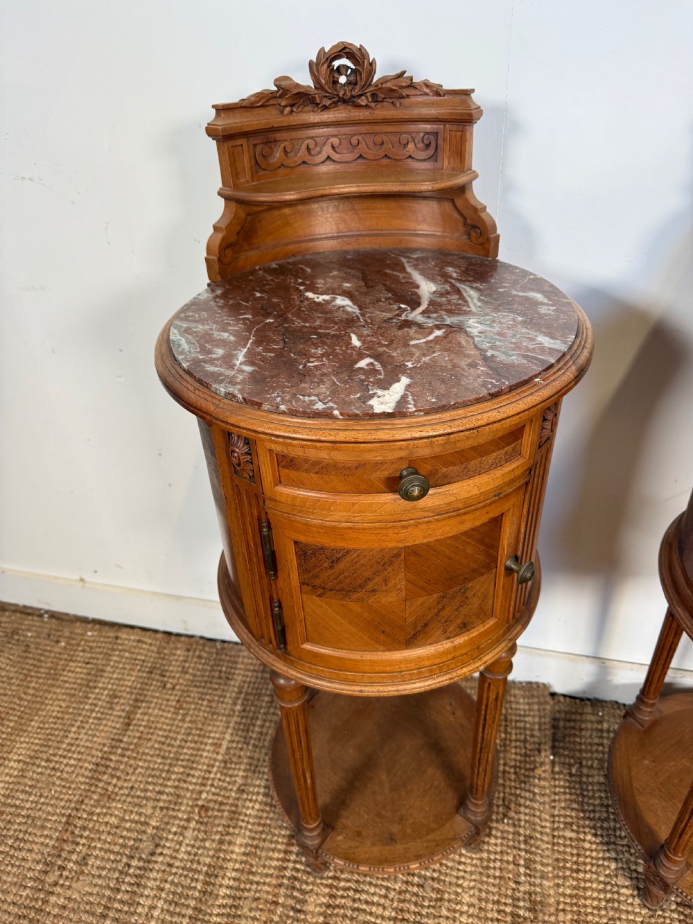 Pair of walnut bedside cabinets  View III