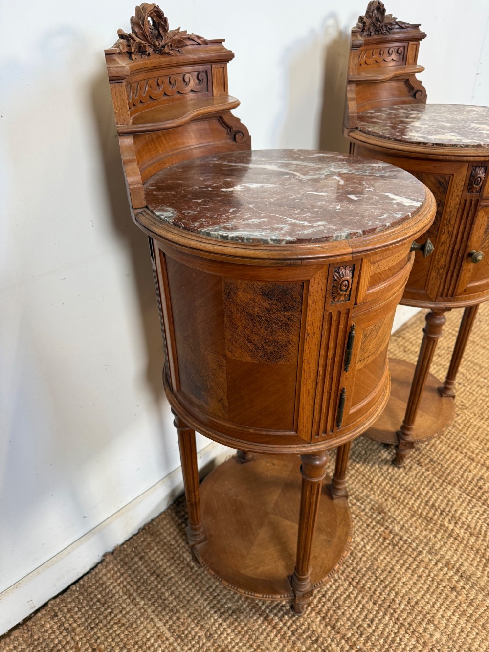 Pair of walnut bedside cabinets  View V