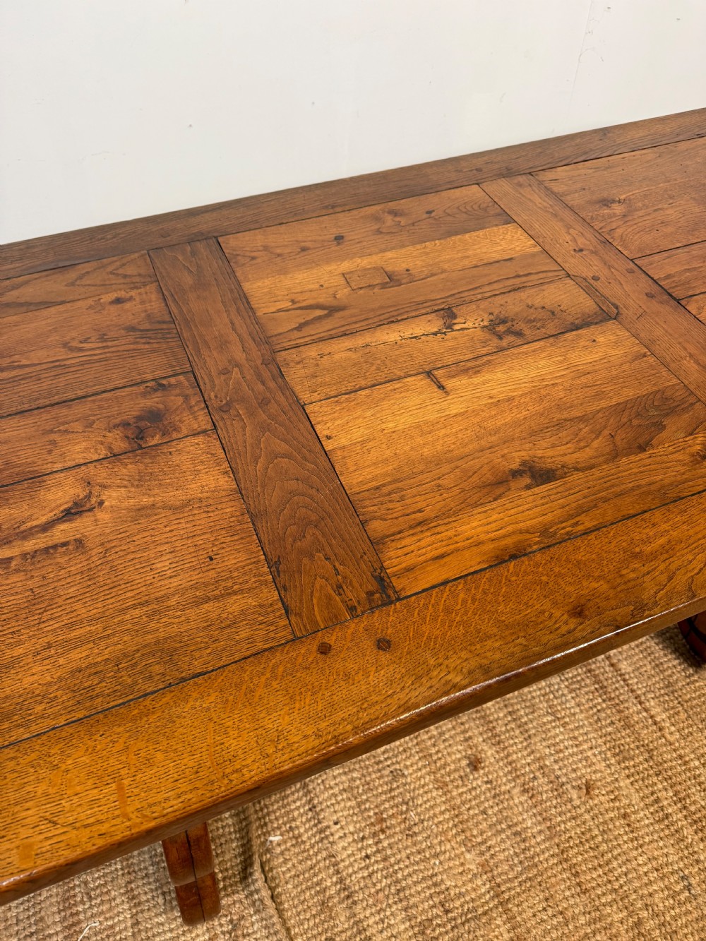 Small early 20th century oak dining table 6 seater  View III