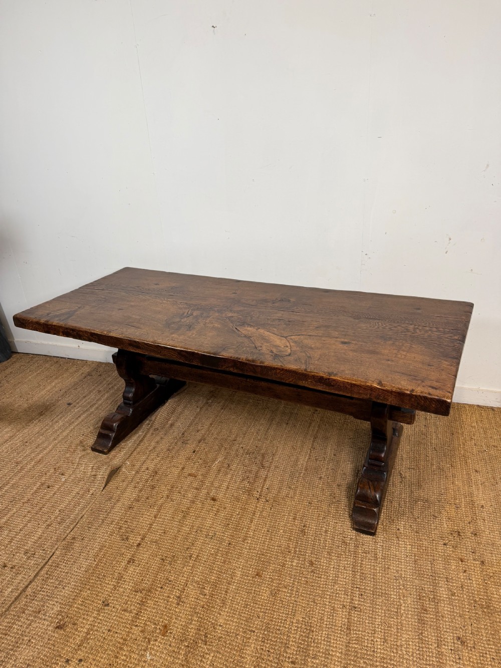 2 meter long oak refectory table 