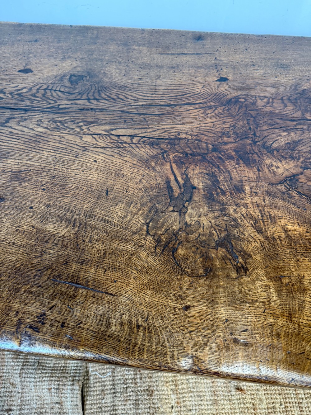 2 meter long oak refectory table  View II