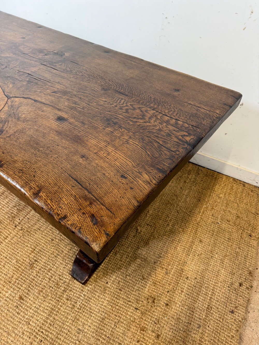 2 meter long oak refectory table  View III