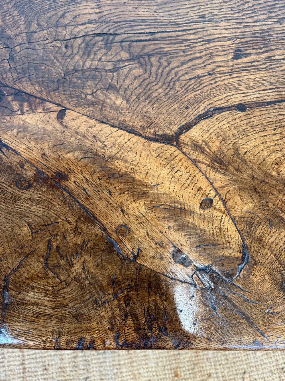 2 meter long oak refectory table  View IV