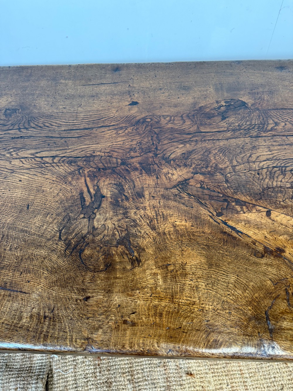 2 meter long oak refectory table  View V