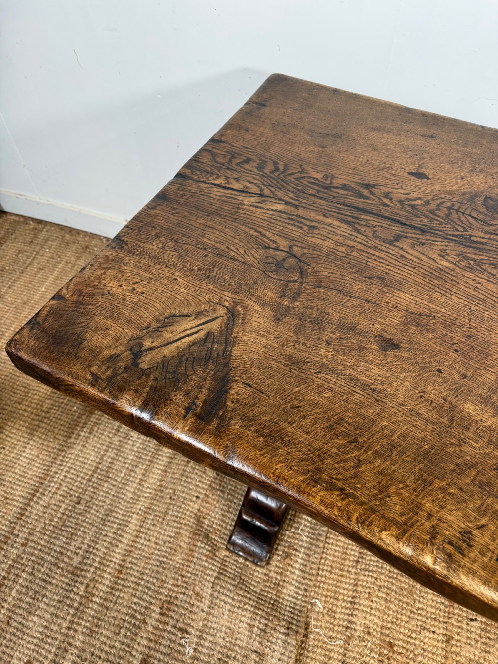 2 meter long oak refectory table  View VIII
