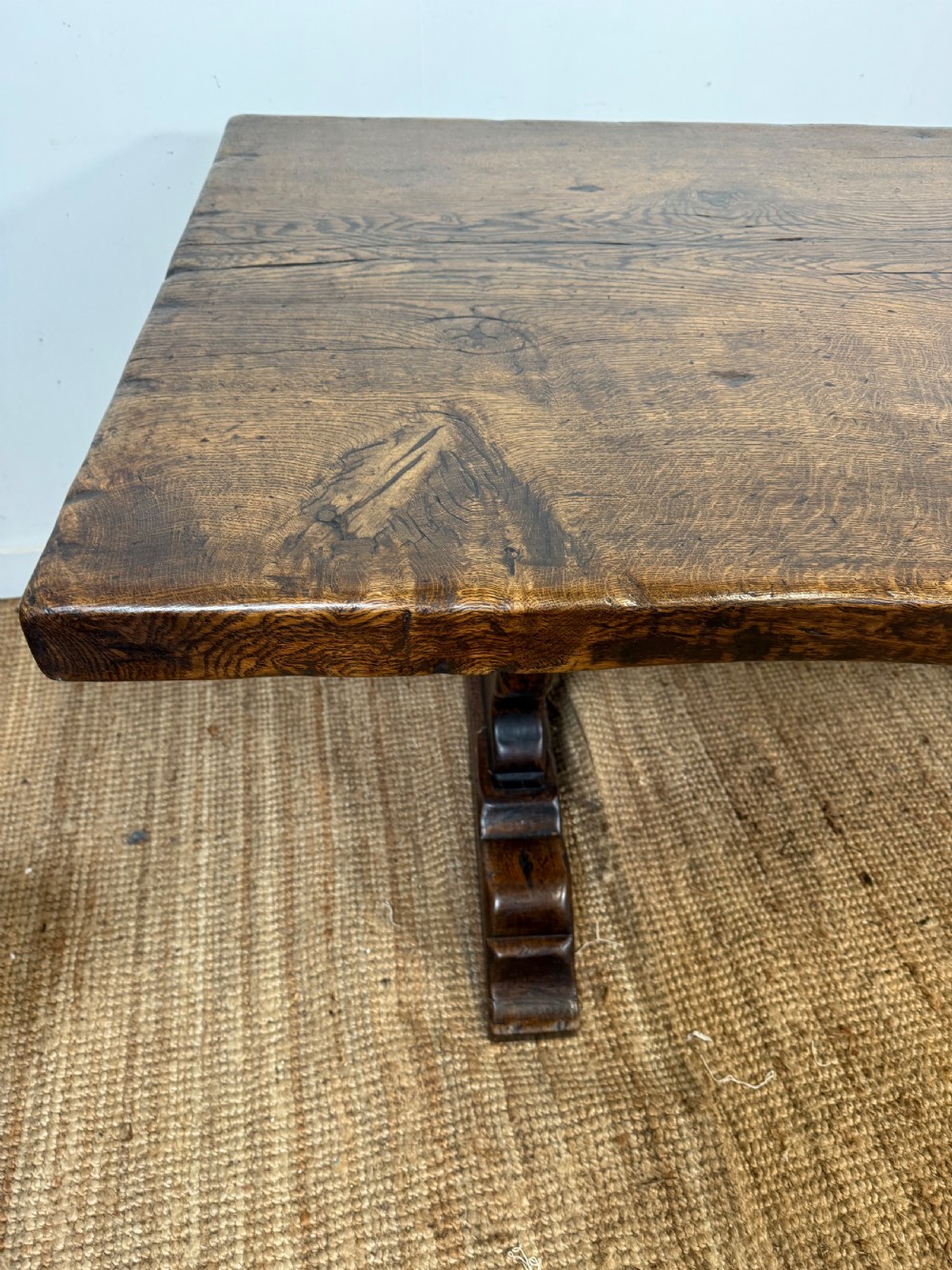 2 meter long oak refectory table  View IX