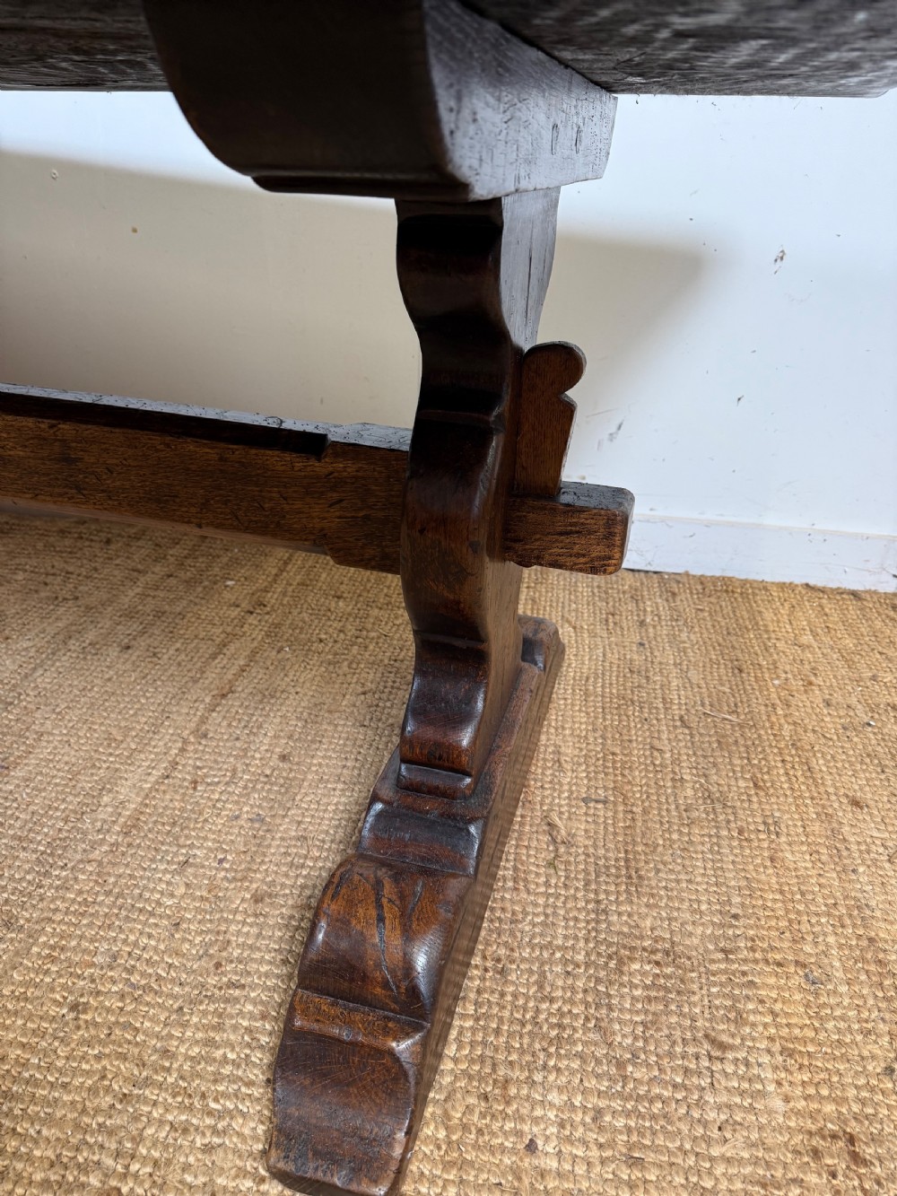 2 meter long oak refectory table  View X