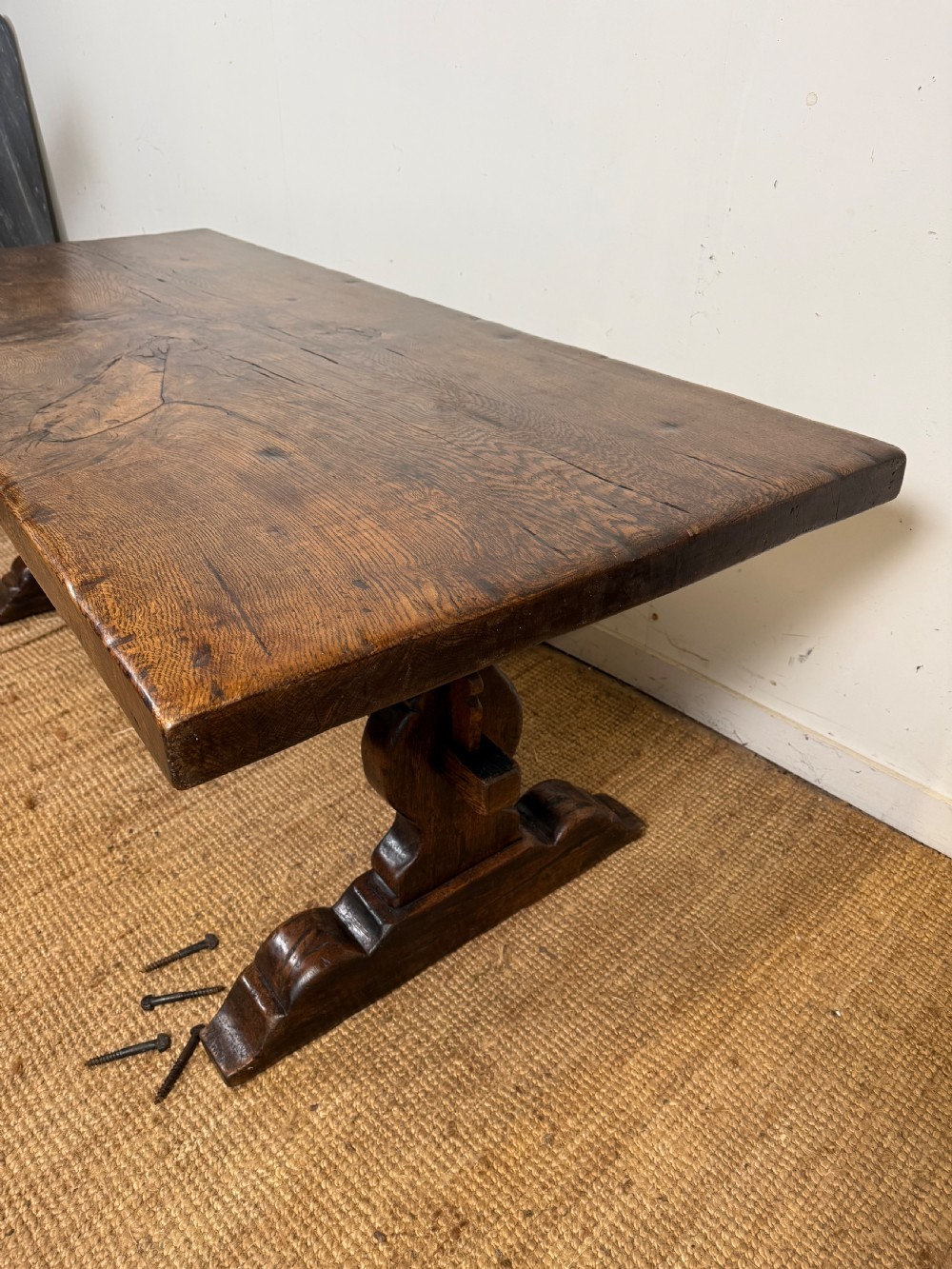 2 meter long oak refectory table  View XII