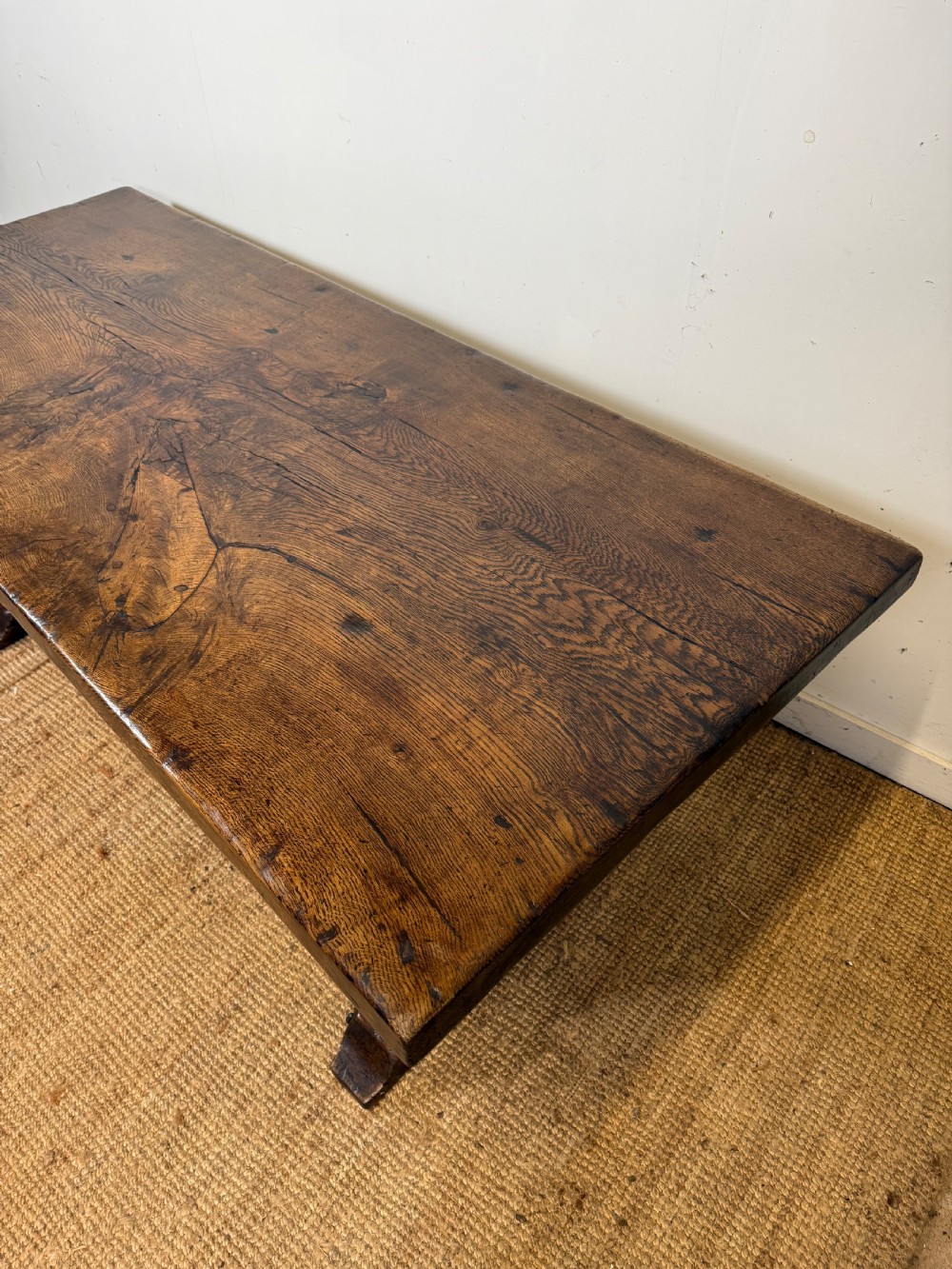 2 meter long oak refectory table  View XIII
