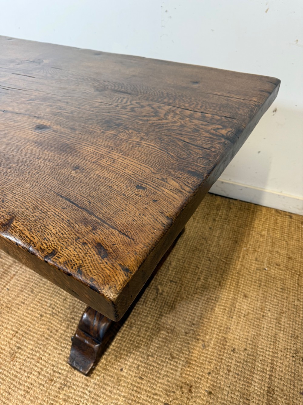 2 meter long oak refectory table  View XIV
