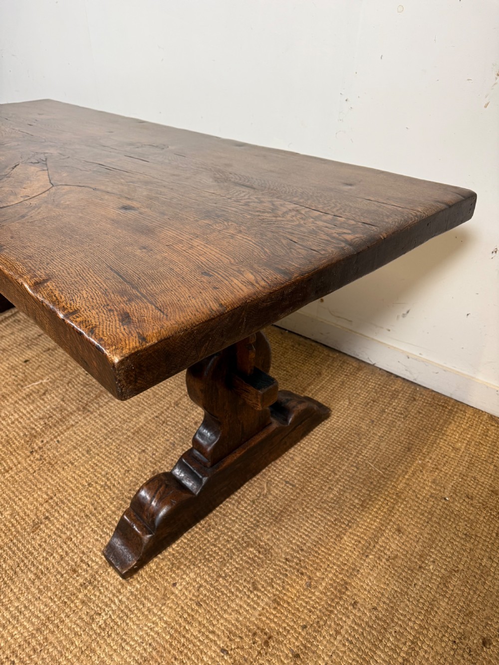 2 meter long oak refectory table  View XV