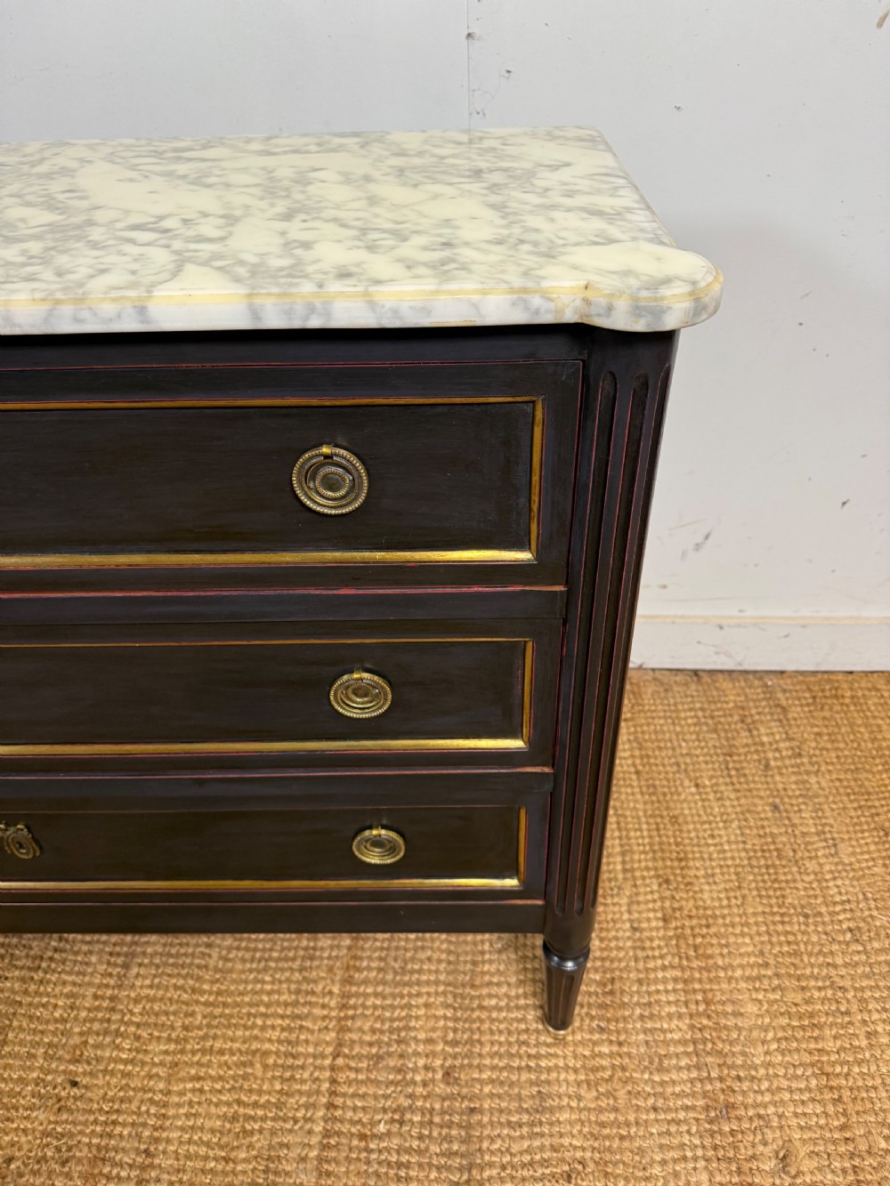 Painted marble topped commode in the Louis XVI style  View III