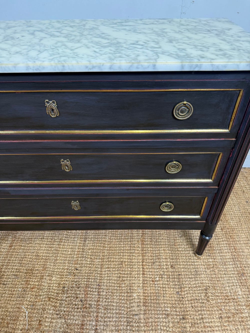 Painted marble topped commode in the Louis XVI style  View IV