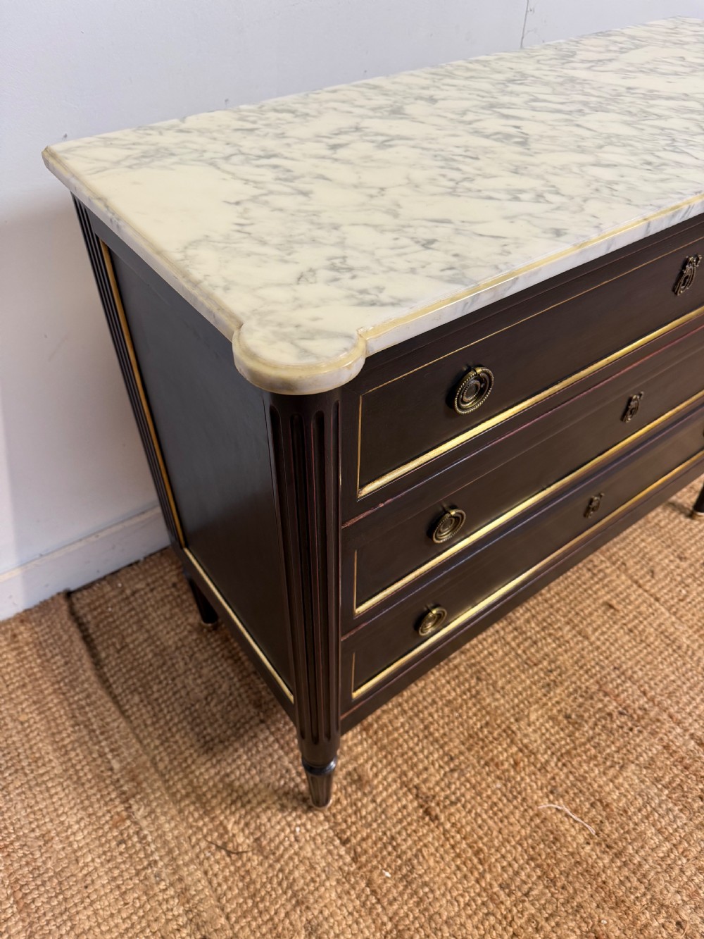 Painted marble topped commode in the Louis XVI style  View VI