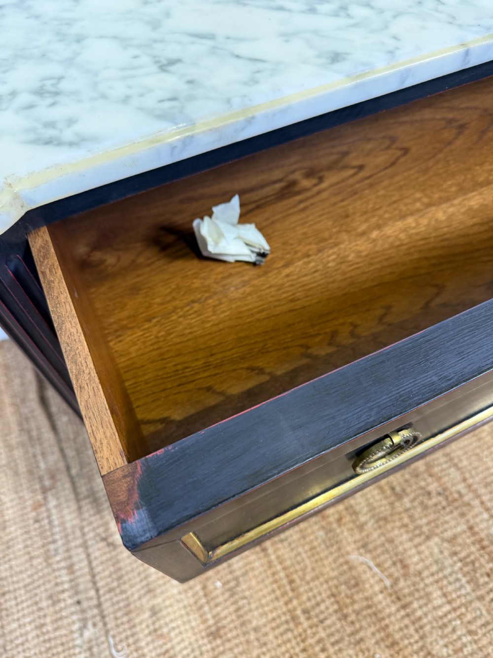 Painted marble topped commode in the Louis XVI style  View VIII