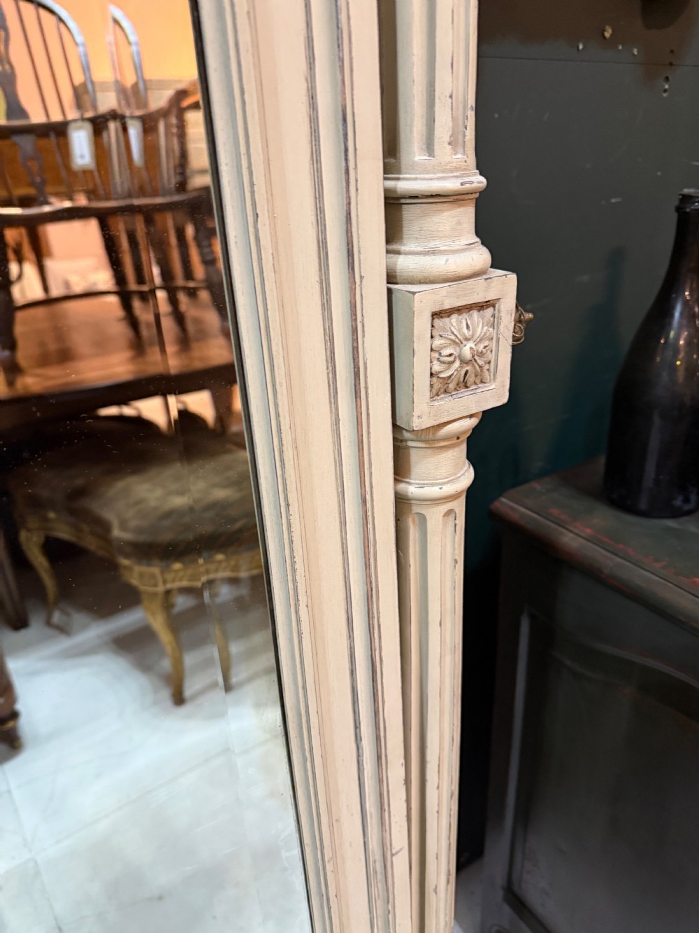 19th century original paint cheval mirror View II