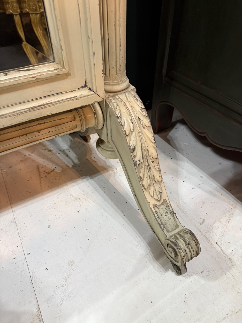 19th century original paint cheval mirror View IV