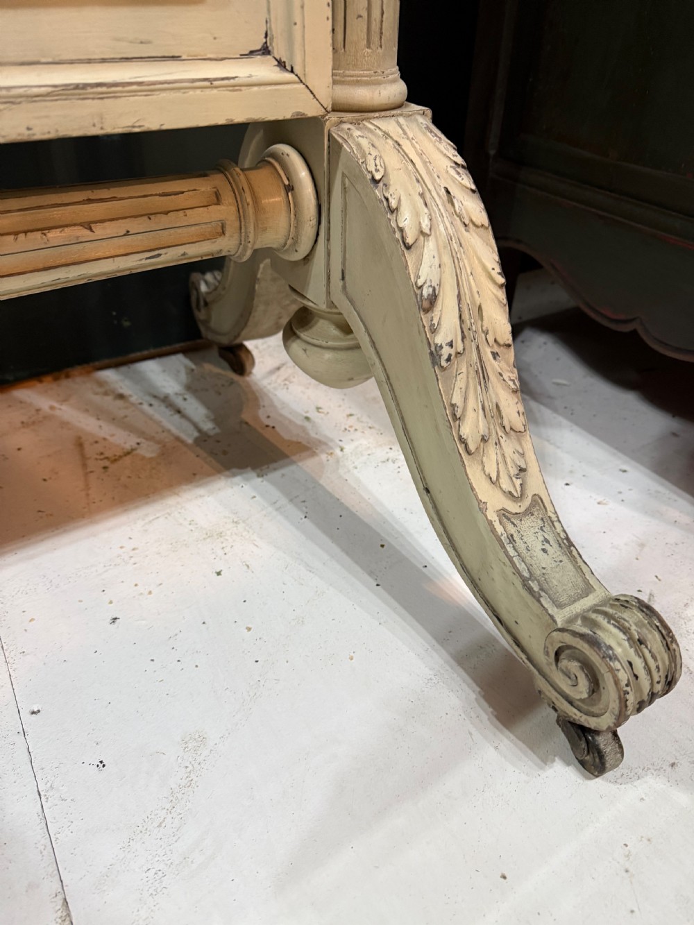 19th century original paint cheval mirror View V
