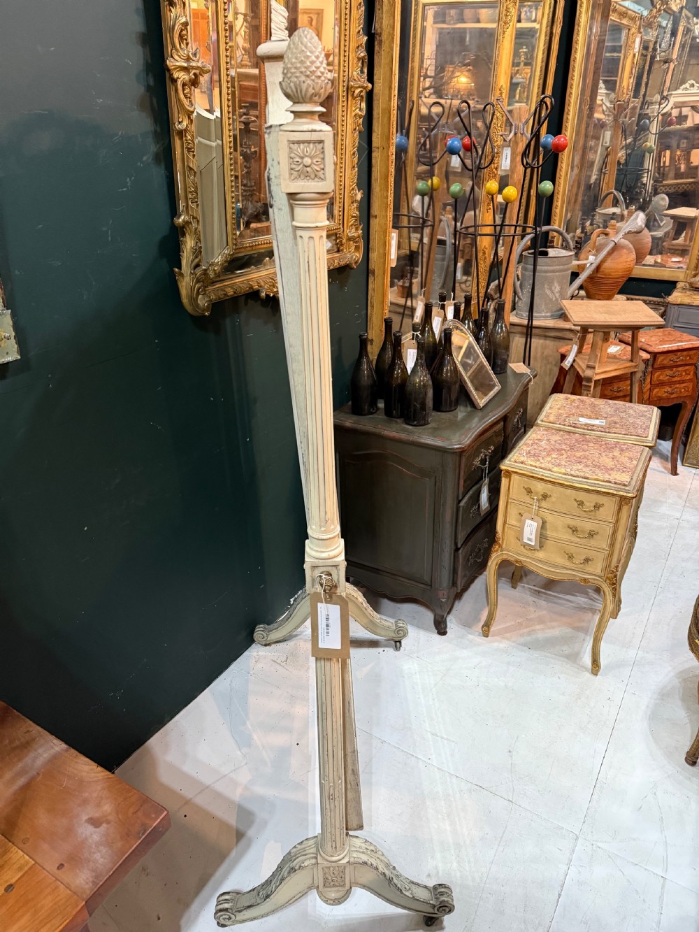 19th century original paint cheval mirror View X