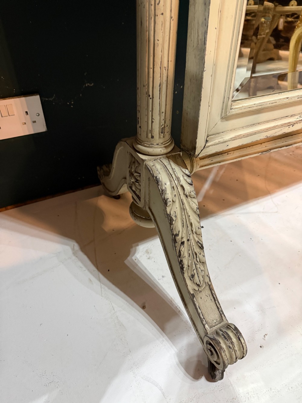 19th century original paint cheval mirror View XI
