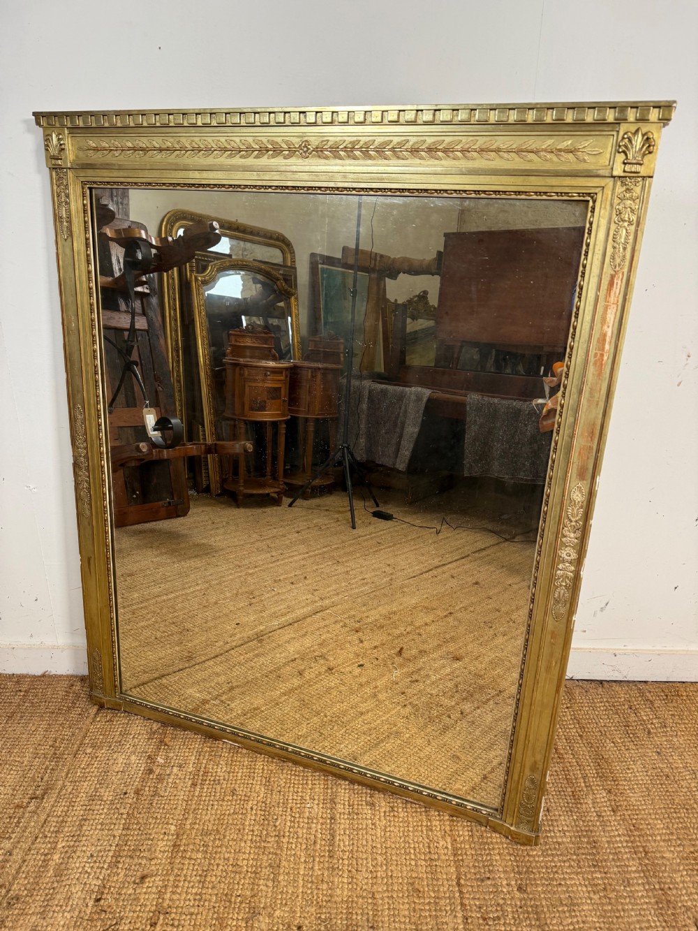 LATE 19TH CENTURY FRENCH OVERMANTLE MIRROR