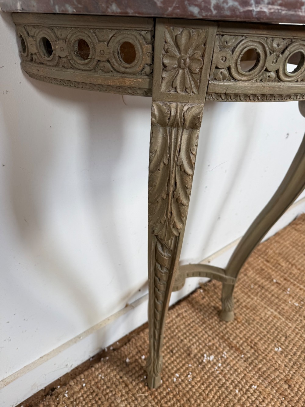 Painted demi lune console table View IV