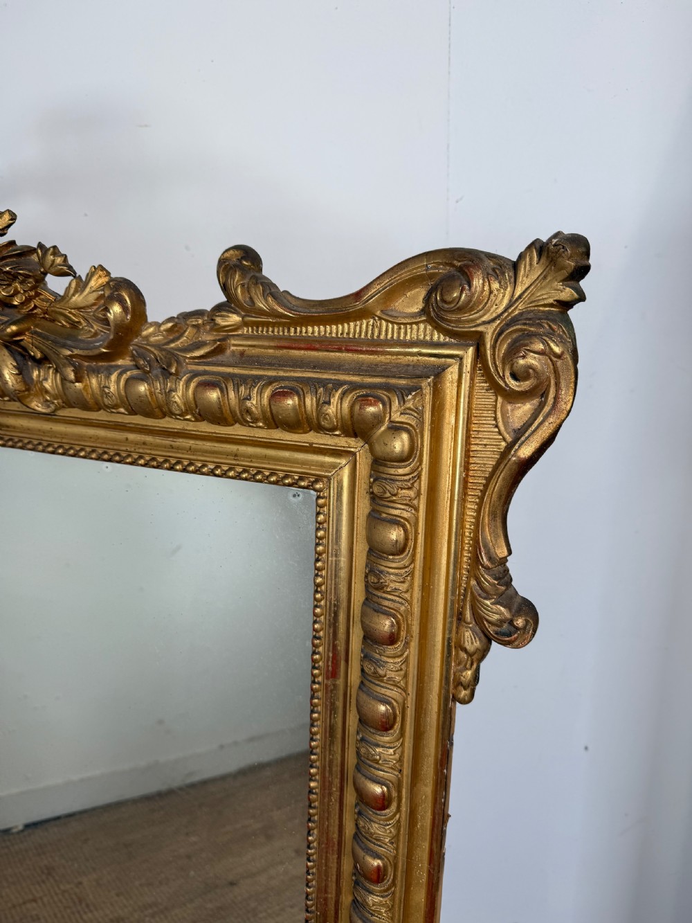 Decorative 19th French gilt mirror View II