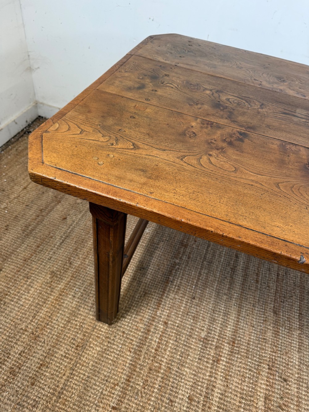 Early 20th century elm Farmhouse table  View XI