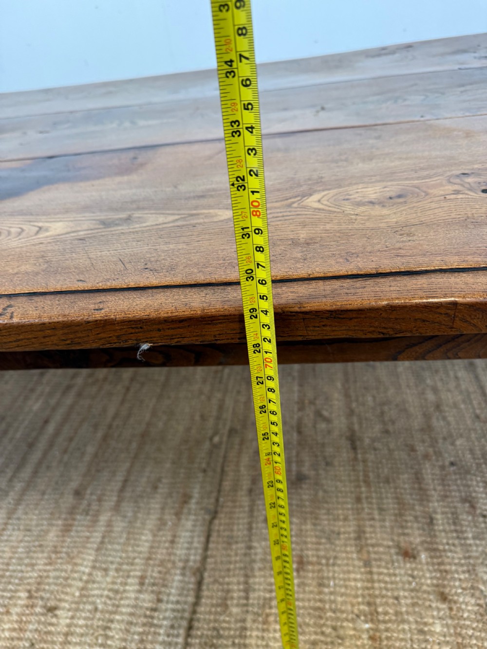 Early 20th century elm Farmhouse table  View XVIII