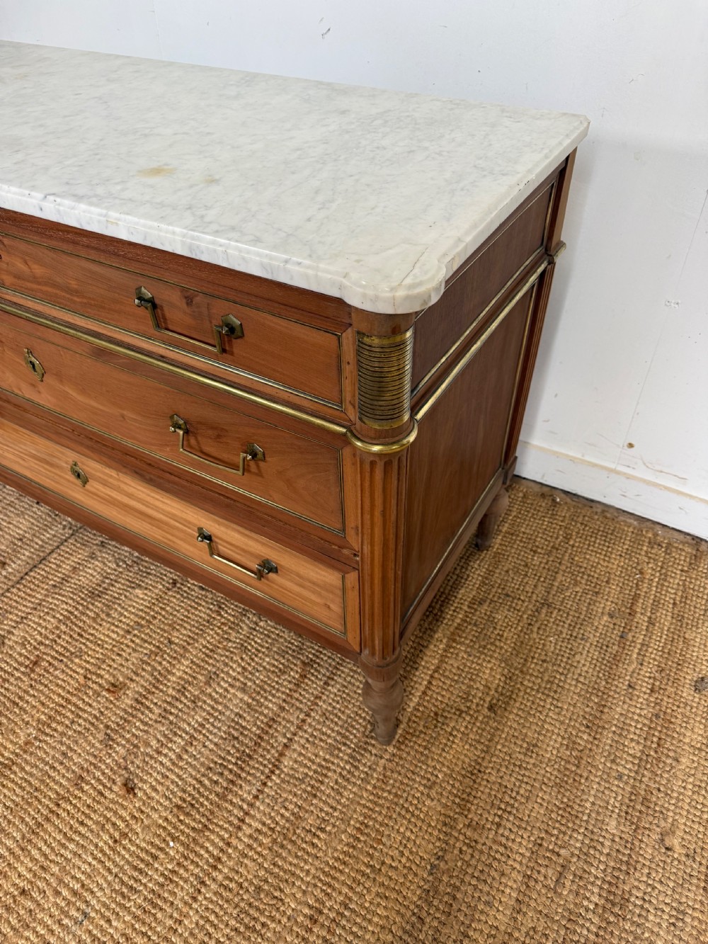 Louis XVI style scrubbed mahogany commode / chest of drawers View III
