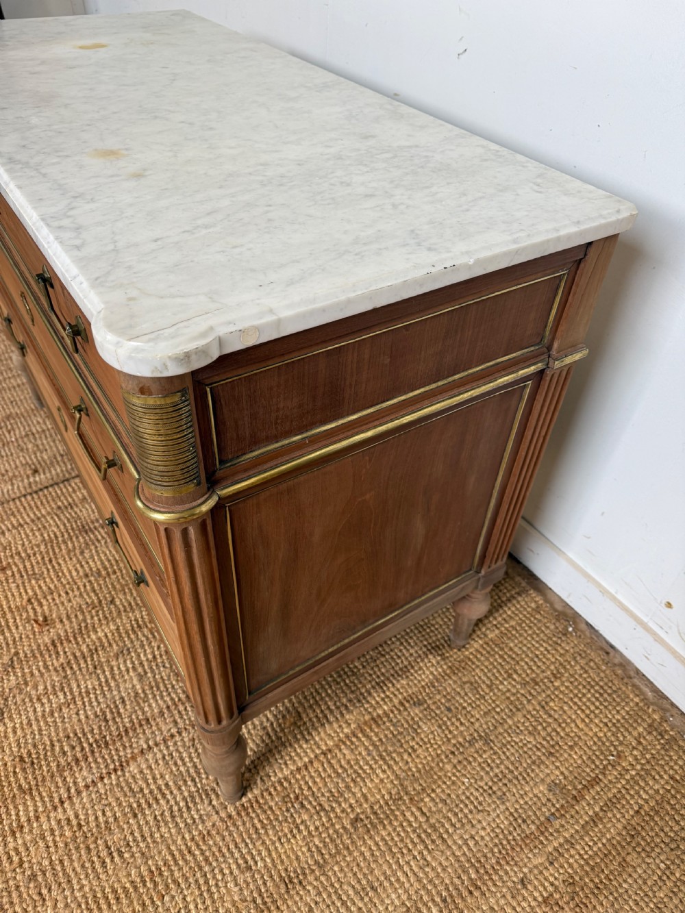 Louis XVI style scrubbed mahogany commode / chest of drawers View IV