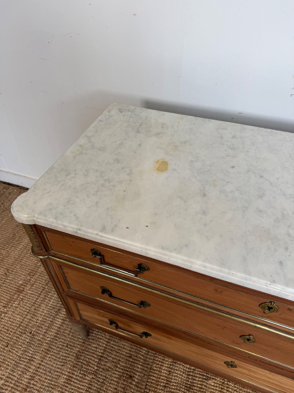 Louis XVI style scrubbed mahogany commode / chest of drawers View V