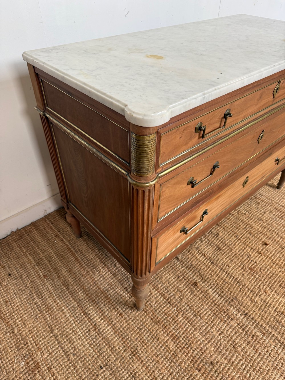 Louis XVI style scrubbed mahogany commode / chest of drawers View IX