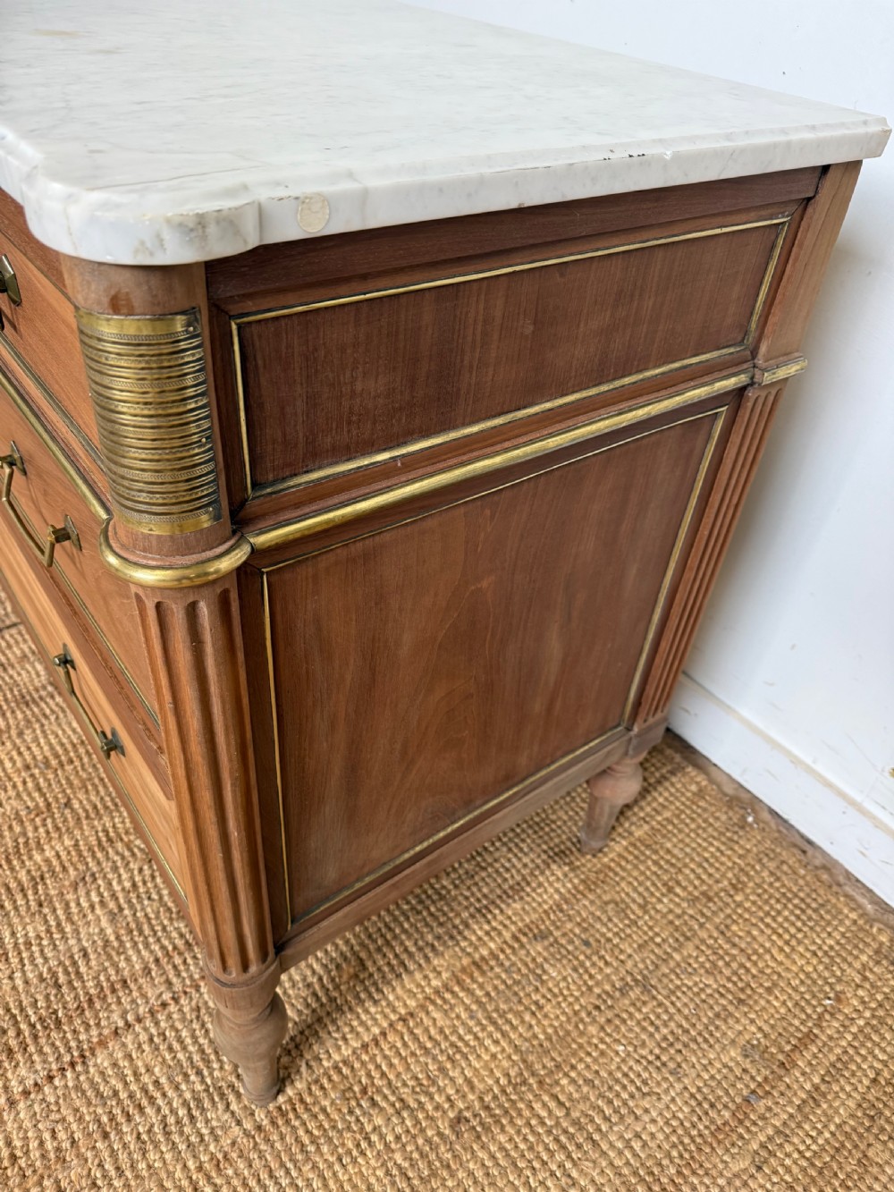 Louis XVI style scrubbed mahogany commode / chest of drawers View X