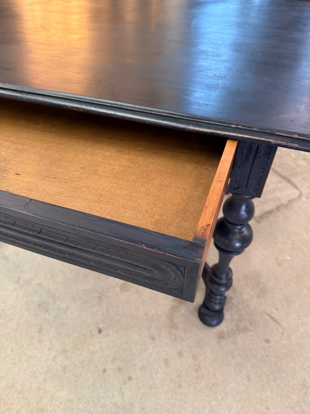 Mid 19th century painted centre table / writing table View X