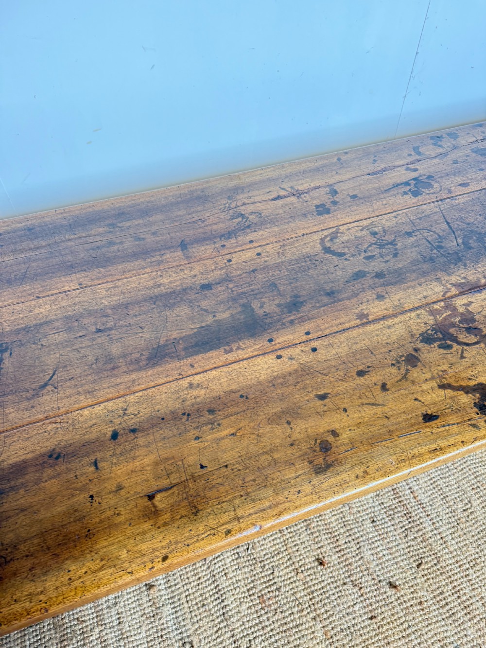 Long walnut french farmhouse table View IV