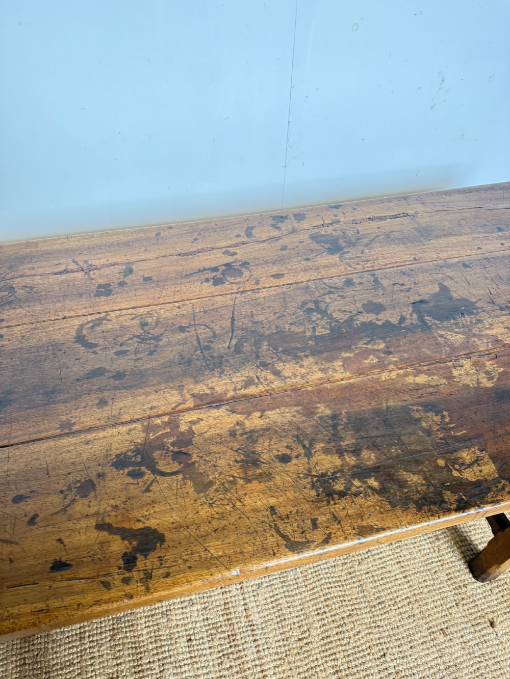 Long walnut french farmhouse table View V