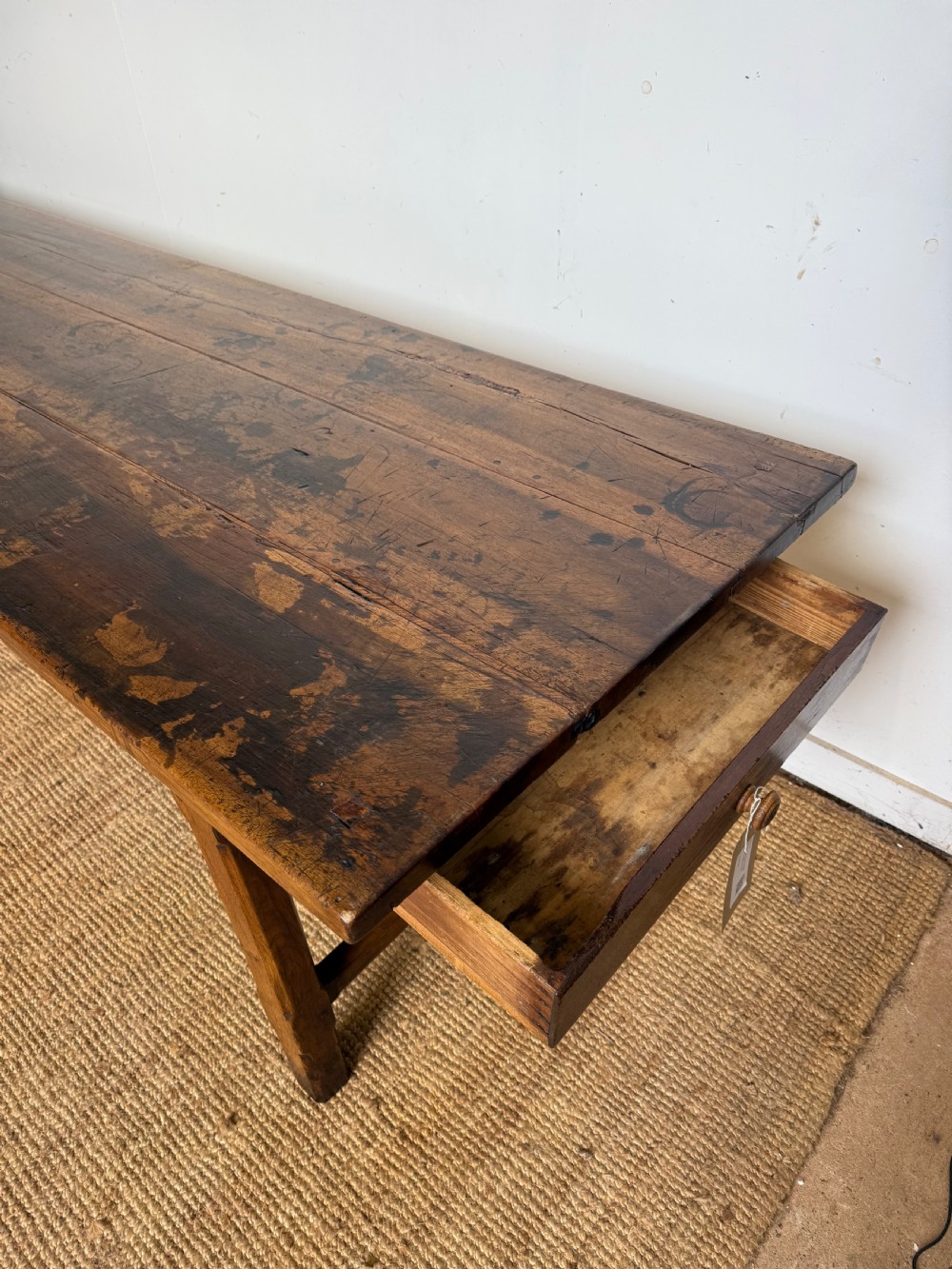Long walnut french farmhouse table View VI