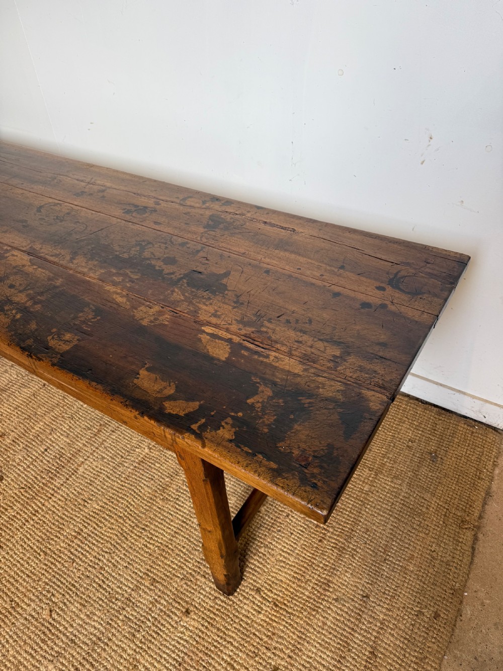 Long walnut french farmhouse table View X