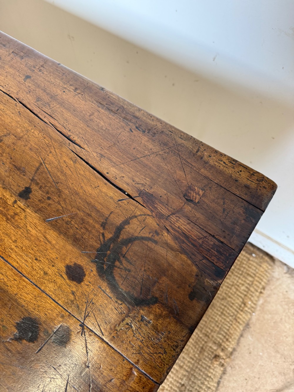 Long walnut french farmhouse table View XI