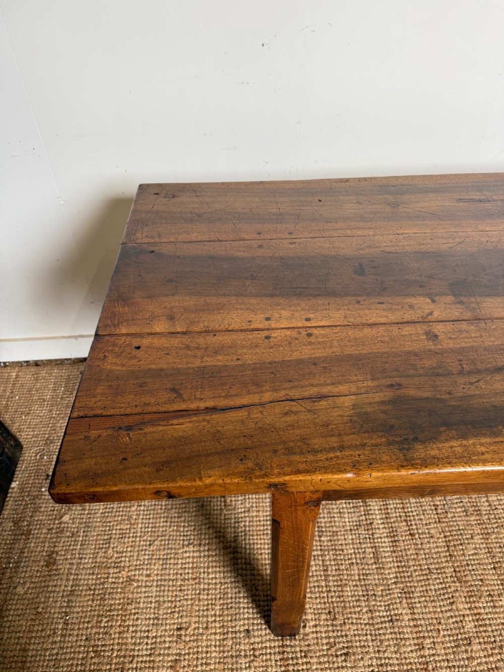 Long walnut french farmhouse table View XIII