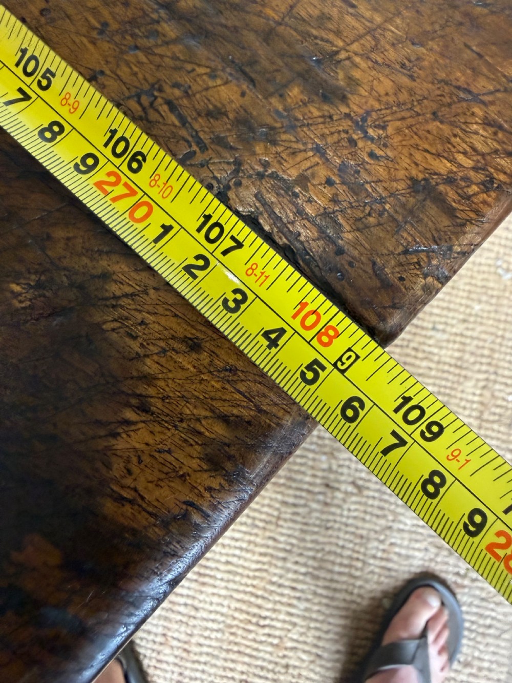 Long walnut french farmhouse table View XVII