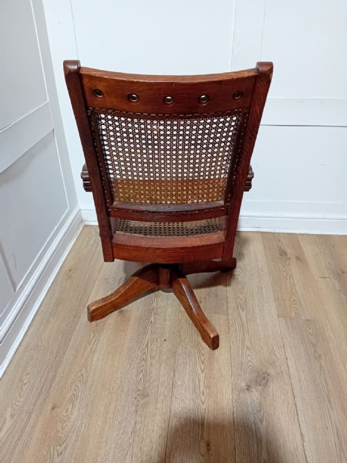 RARE ANTIQUE AMERICAN HALE KILBURN OF PHILADELPHIA VICTORIAN OAK SWIVEL CHAIR C187090 - ADDITIONAL PHOTO 5